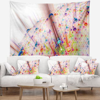 Red Blue Solar Bubbles Planet Abstract Wall Tapestry, 60"x50"