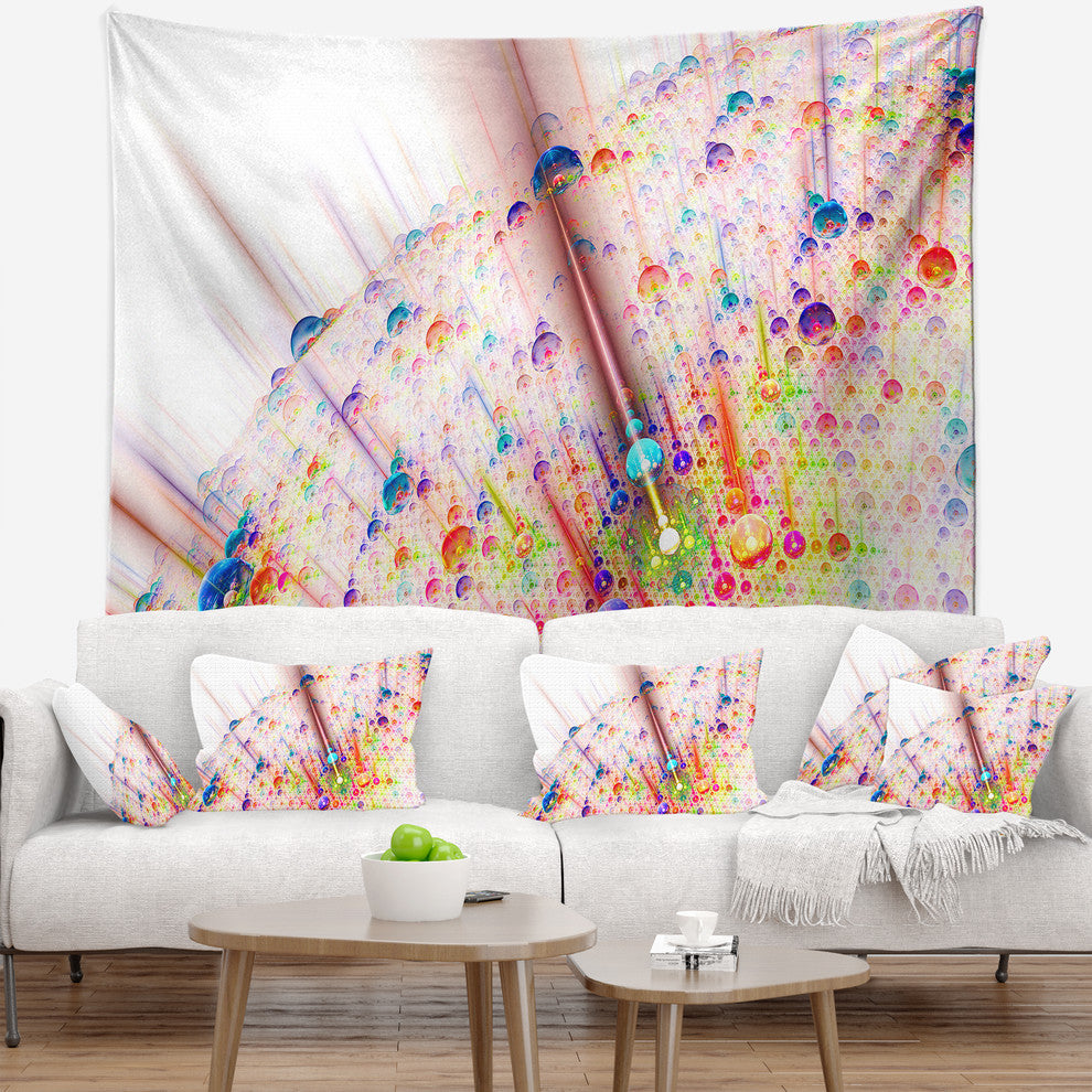 Red Blue Solar Bubbles Planet Abstract Wall Tapestry, 60"x50"