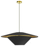 Poseidon Incandescent Pendant, Aged Brass with Black / Gold Shade