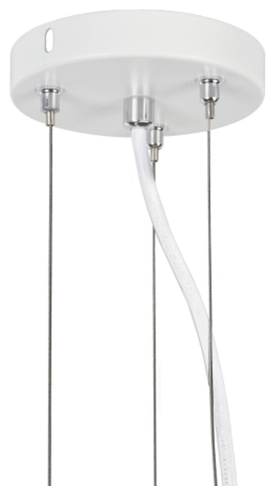 61066-2 Adjustable LED 1-Light Hanging Mini Pendant Ceiling Light, White