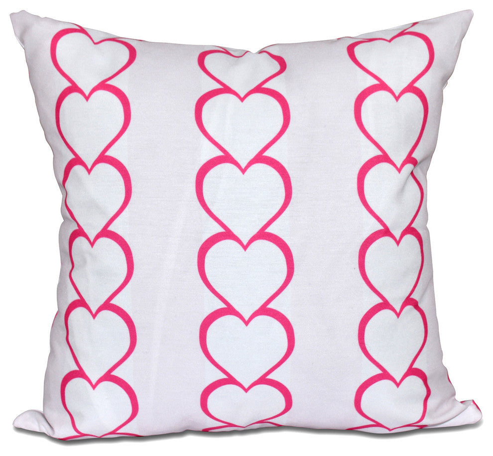 Valentine Print Pillow, Fuschia, 26"x26"