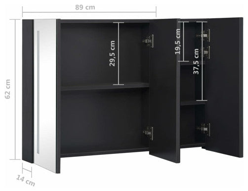vidaXL Cabinet LED Lighted Bathroom Vanity Mirror Storage Medicine Cabinet