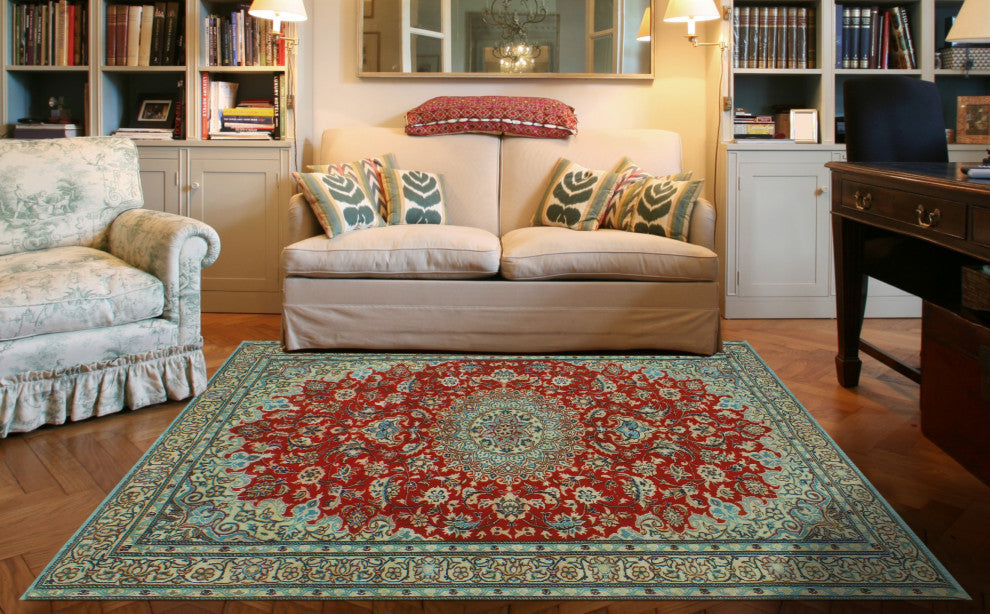 Fine Vintage Distressed Aristocr Red/Beige Rug, 5'1 x 6'5