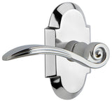 Cottage Plate With Swan Lever, Bright Chrome, Privacy, Left-Handed