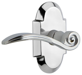 Cottage Plate With Swan Lever, Bright Chrome, Privacy, Left-Handed