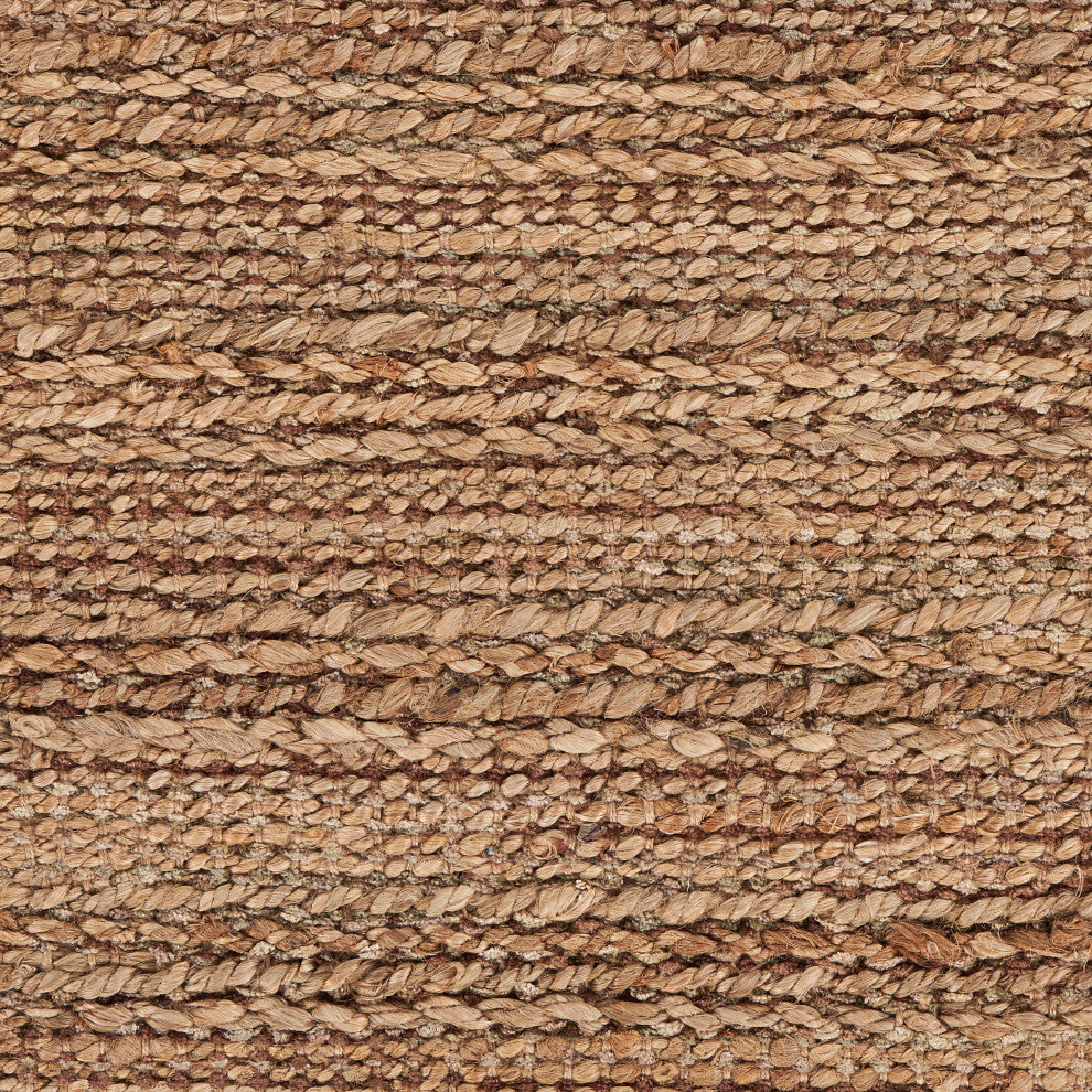 Traditional Brown Organic Jute Area Rug, 7'9"x9'9"