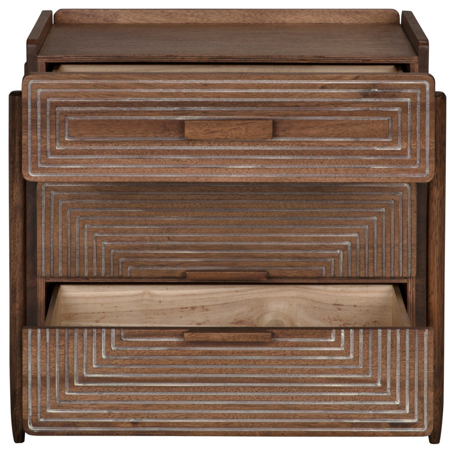 NOIR Furniture - Savino Side Table in Dark Walnut - GTAB970DW