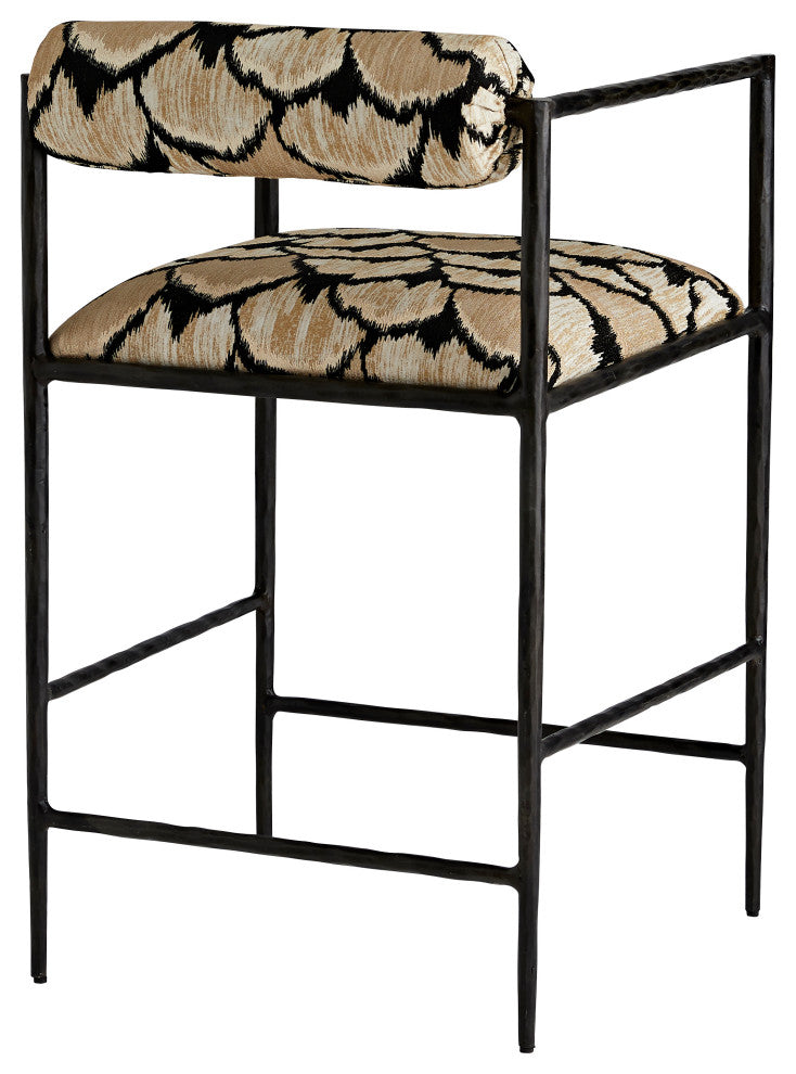 Barbana Counter Stool Ocelot Embroidery