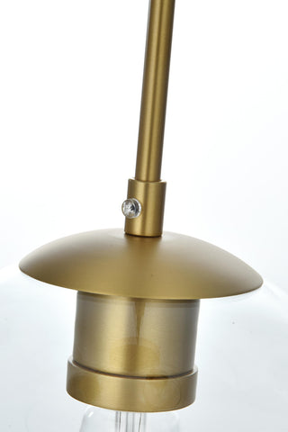 Home Living 18" Flush Mount Clear Shade, Satin Gold