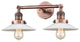Franklin Restoration Halophane 2 Light Bathroom Vanity Light, Antique Copper