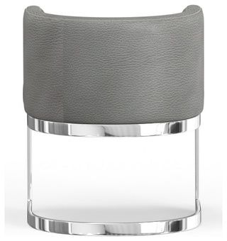 Wingback Dining chair, Gray, Chrome