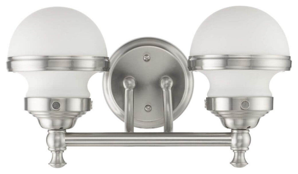 Livex Oldwick 2 Light 15" Bath Lighting, Brushed Nickel