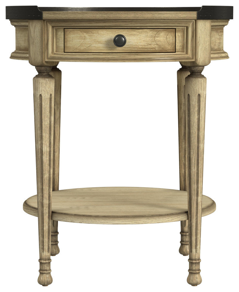 Sampson  Accent Table with Storage, Antique Beige