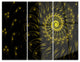 "Endless Spiral Snail Yellow" Digital Metal Wall Art, 3 Panels, 36"x28"