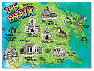 Elizabeth Caldwell 'Bronx Map' Canvas Art, 32x24