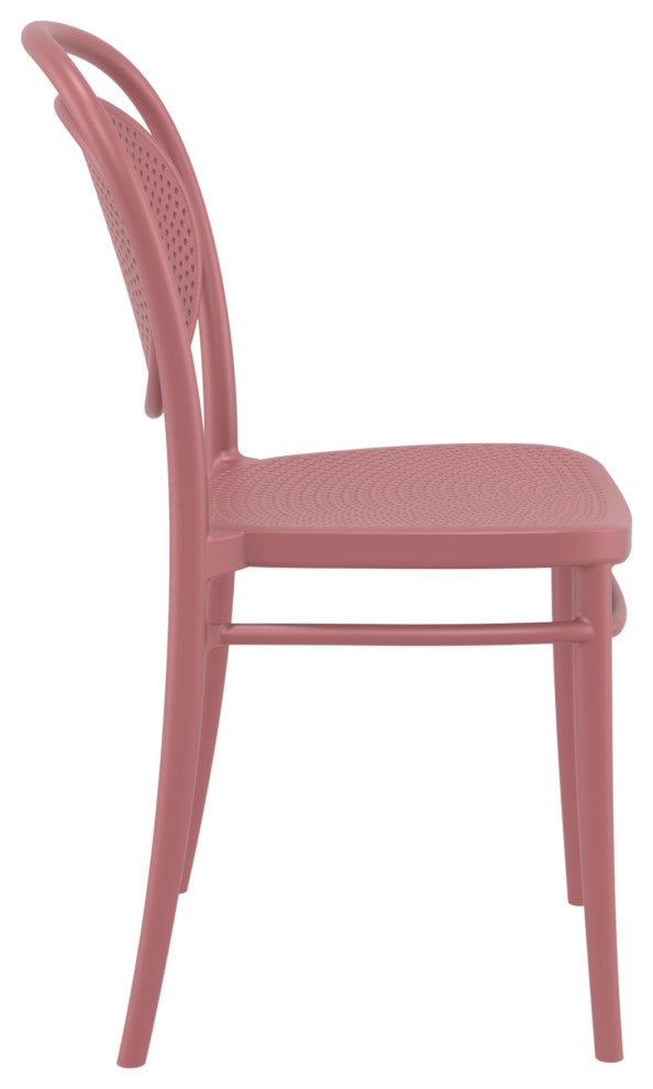 Marcel Resin Outdoor Chair, Set of 2, Marsala