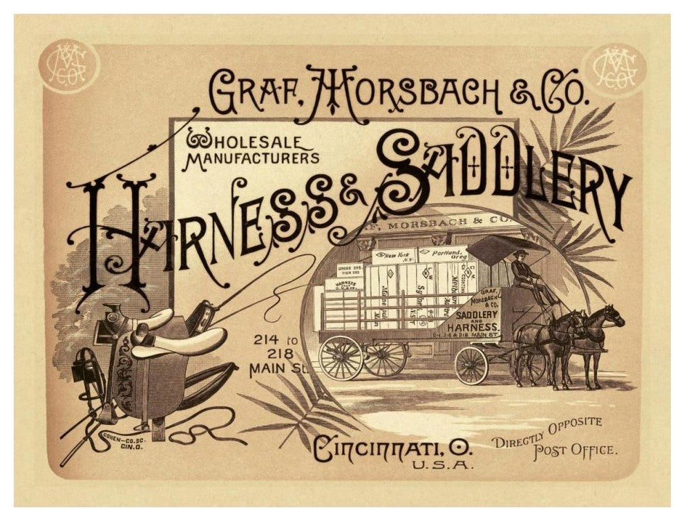 "Graf, Morsbach and Co. Harness and Saddlery Catalog Cover" Paper Art, 42"x32"