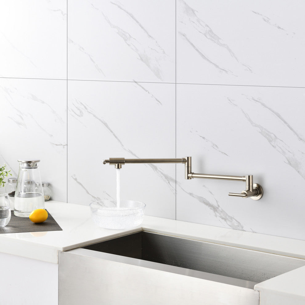 Givingtree Wall-Mount Brushed Nickel Pot Filler Faucet