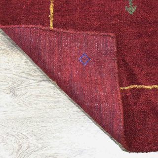 HAND KNOTTED LOOM SILK ECO-FRIENDLY AREA RUGS -6'x9',Rectangle,Red,Contemporary