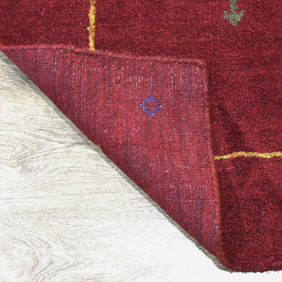 HAND KNOTTED LOOM SILK ECO-FRIENDLY AREA RUGS -6'x9',Rectangle,Red,Contemporary