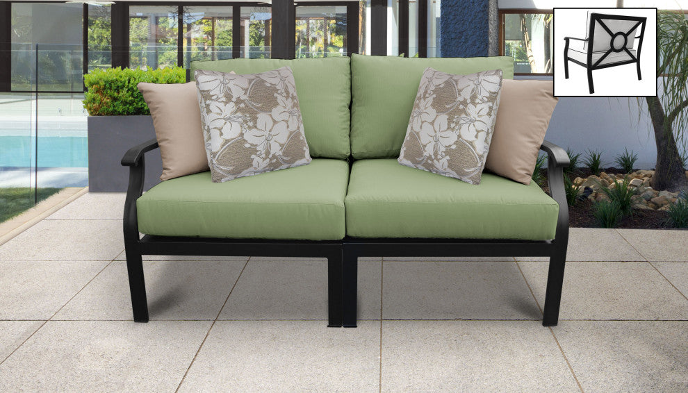kathy ireland Madison Ave. 2 Piece Aluminum Patio Furniture Set 02a, Forest