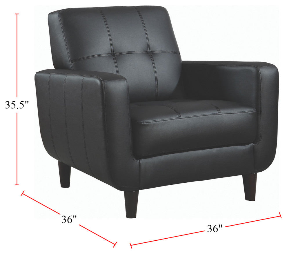 Padded Seat Accent Chair, Black
