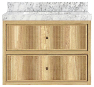 Sonoma Floating 30" Single Sink in Light Natural With 2" Carrara Marble