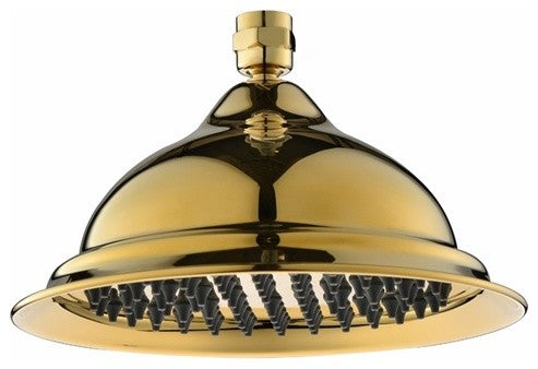 Reno 8" Round Brass Copper Rain Shower Head, Titanium Gold