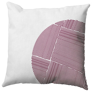 Big Circle Polyester Indoor/Outdoor Pillow, Maroon Red, 18"x18"