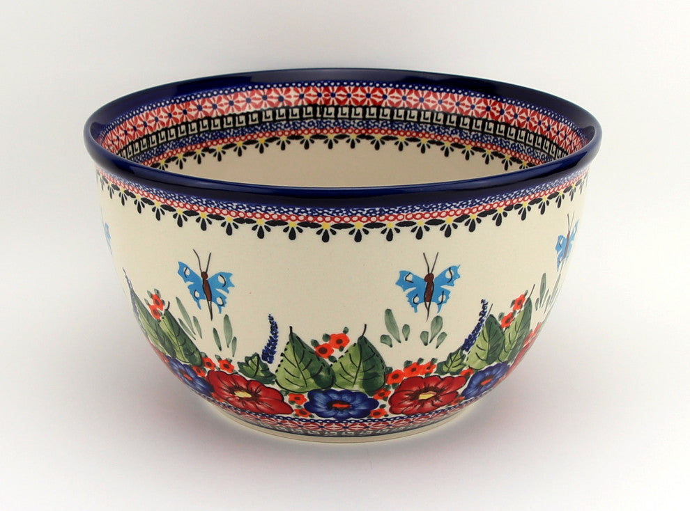 Polish Pottery 5-Quart Mixing Bowl "“ Handmade Stoneware by Zaklady Boleslawiec