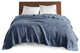 Madison Park Egyptian Cotton All-Season Woven Bedding Blanket, Navy Blue