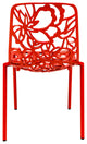 LeisureMod Devon 5-Piece Aluminum Patio Dining Set With Table and 4 Chairs, Red