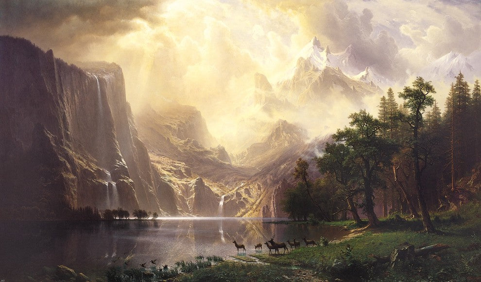 Albert Bierstadt Among the Sierra Nevada Mountans Wall Decal