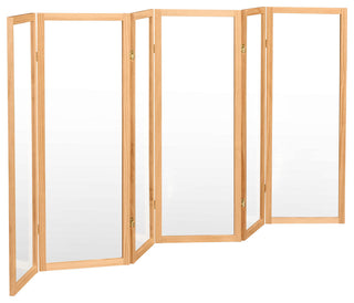 4' Tall Clear Screen, Natural, 6 Panels or More