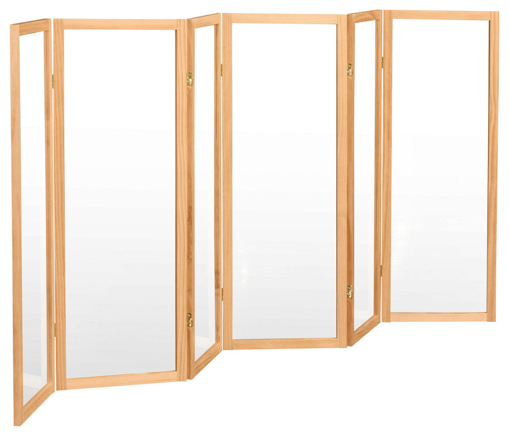4' Tall Clear Screen, Natural, 6 Panels or More