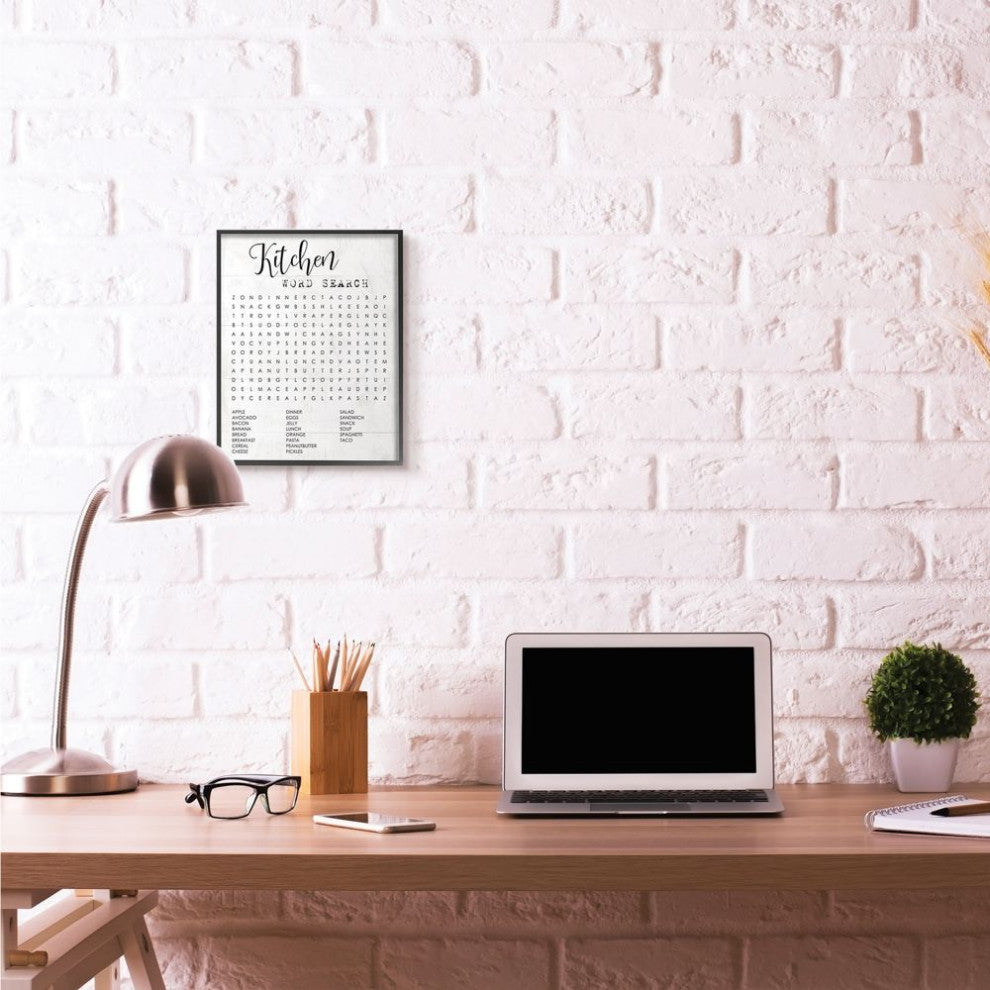 Stupell Industries Kitchen Word Search Family Word Design, 11"x14", Black Framed