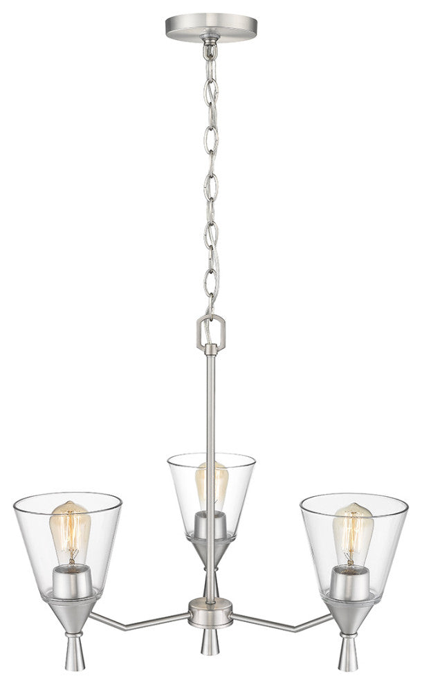Artini  3 Light 18" Brushed Nickel Chandelier