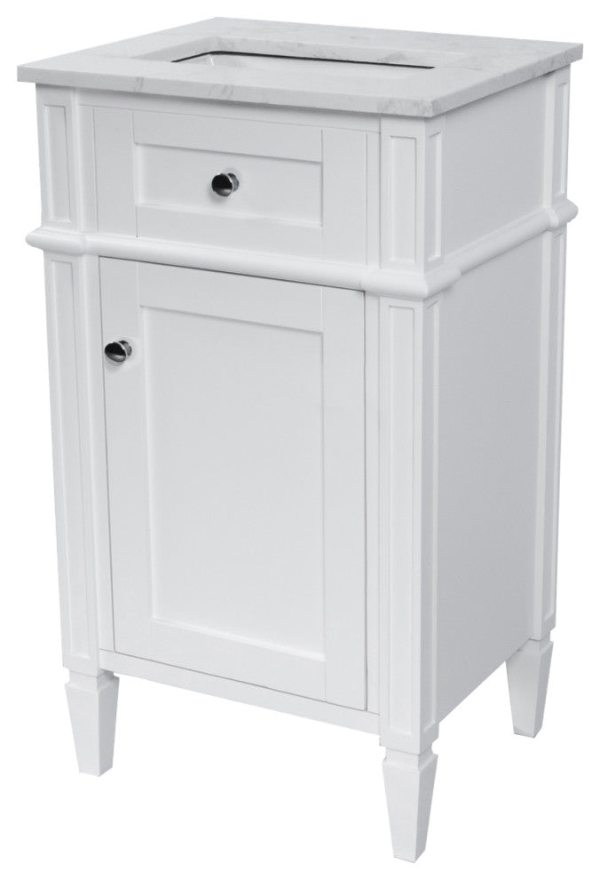Hailey 20" Bathroom Vanity, Engineered Marble Top, White