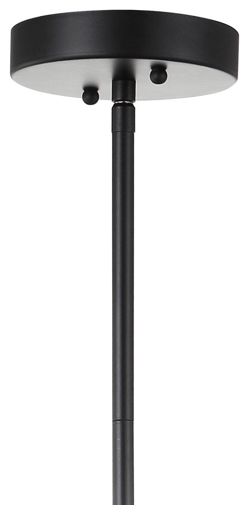 Gigi Metal and Crystal Adjustable LED Drop Pendant, Black and Clear, 17