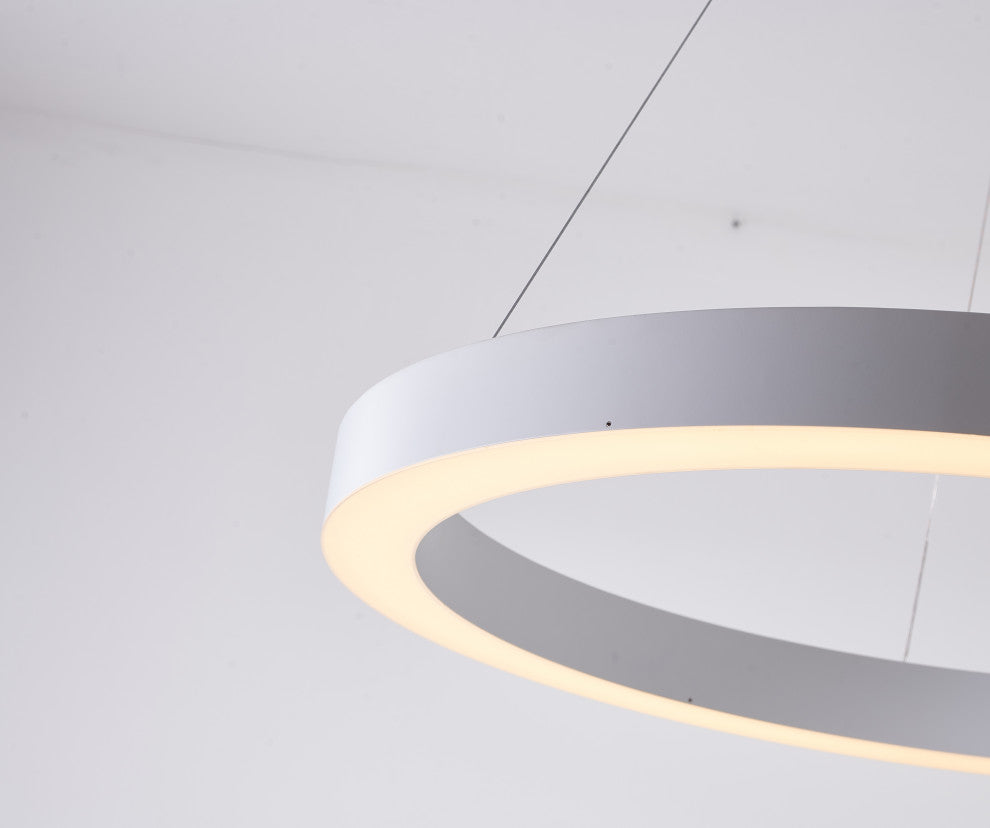 LED Chandelier, Matte White