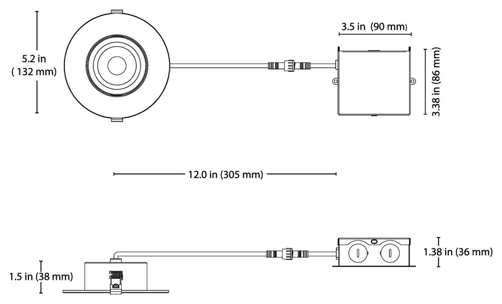 DGC 4" Selectable Canless Adjustable Gimbal LED Recessed Downlight, Bronze