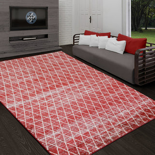 Modern Accent Rug, Scarlet Red, 6'11"x4'11"