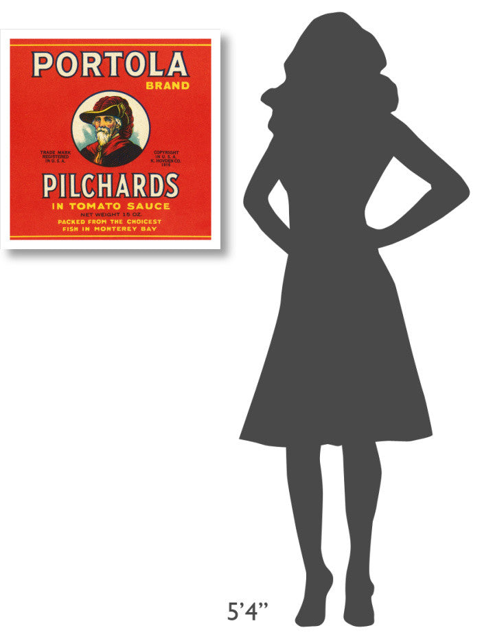 "Portola Brand Pilchards" Digital Paper Print by Retrolabel, 24"x24"