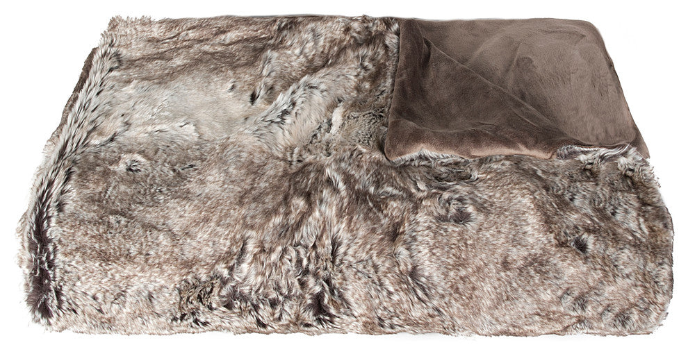 Faux Fur Throw 50"x60", Tawny Fox