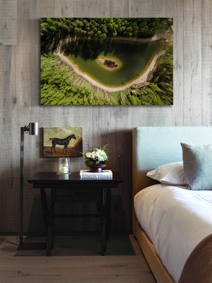 "Green Lake" Painting Print on Canvas by Karolis Janulis