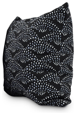 Fan Dance 20" Black Geometric Print Decorative Throw Pillow