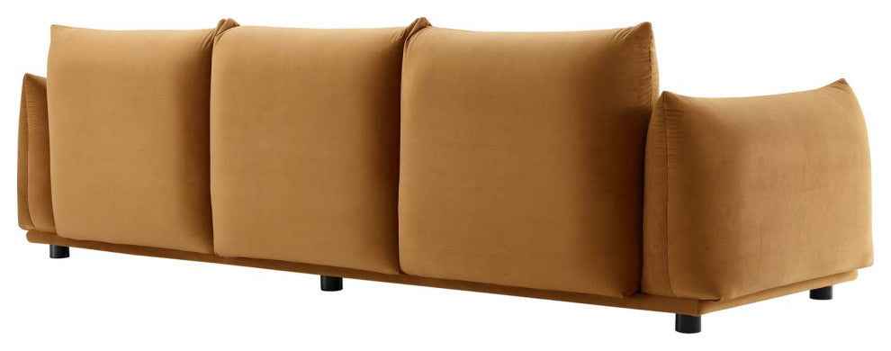 Copious Performance Velvet Sofa Cognac