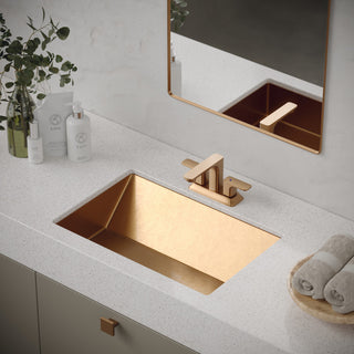 Karran Cinox Stainless Steel Rectangular Undermount Sink, Brushed Copper