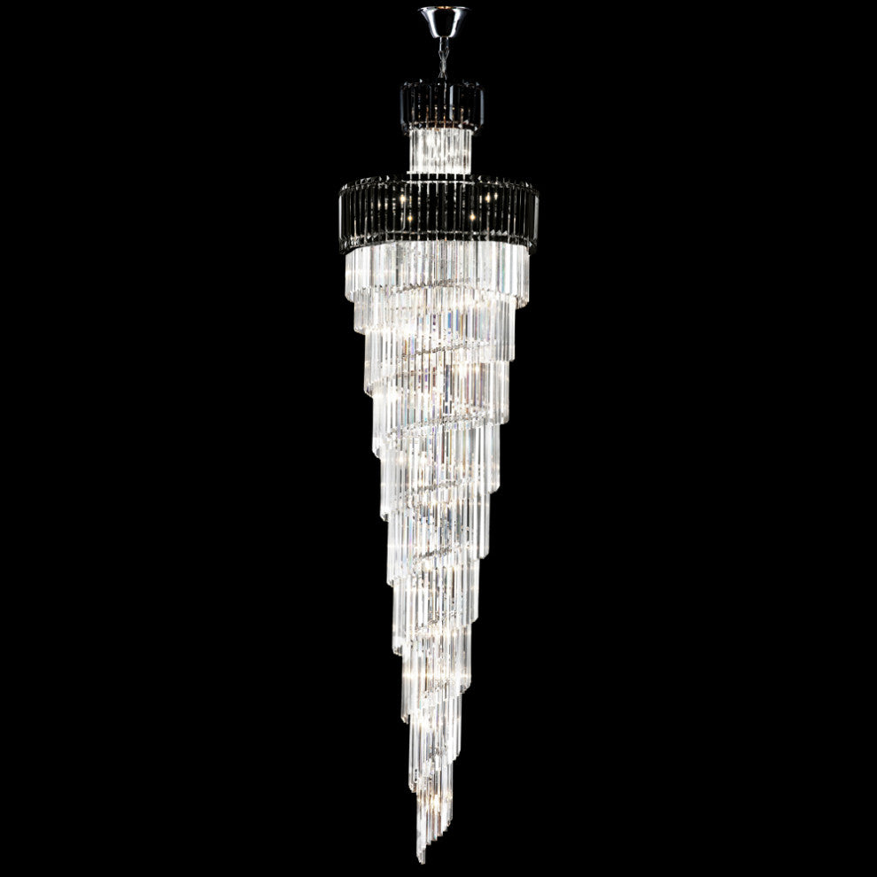 James R. Moder Europa Collection Entry Chandelier, Jet Accent 118"