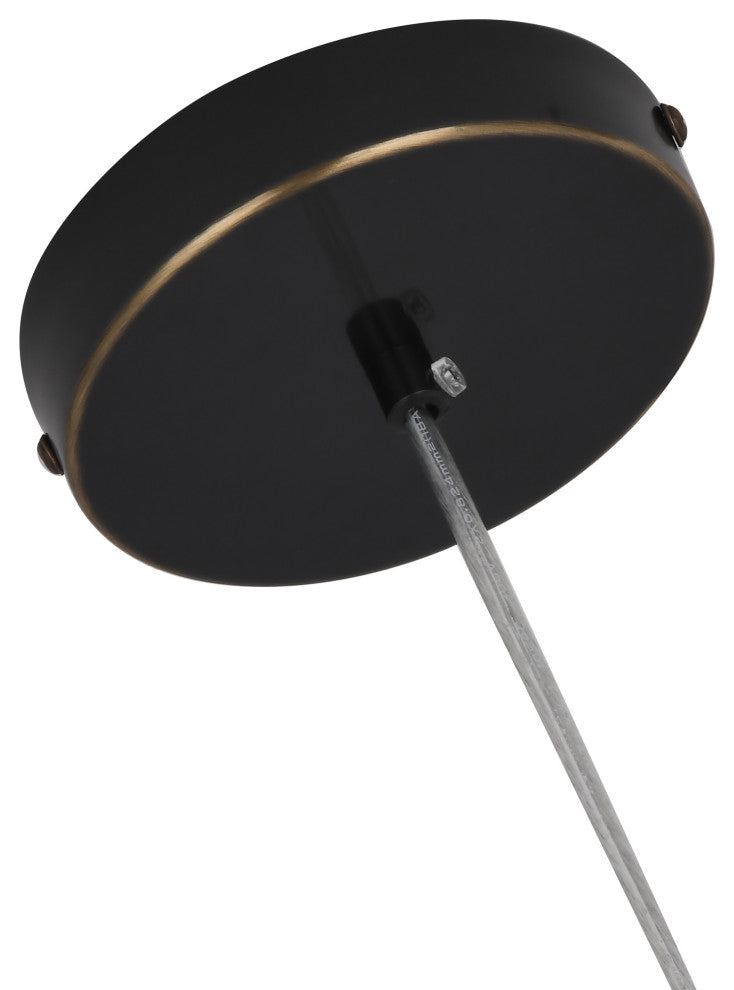 BETHEL INTERNATIONAL OCH04P7BK 1-Light LED Pendant, Matte Black